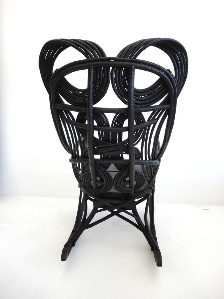 19th Century Amazing 19th c. Original Black Painted Bentwood Rocking Chair