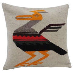 Navajo Indian  Weaving Colorful Roadunner  Pillow lll