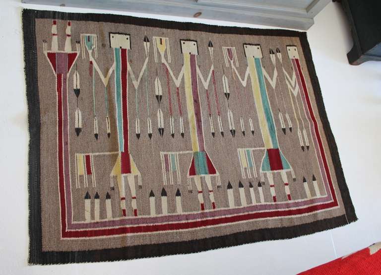 Wool Early Navajo Yei Weaving