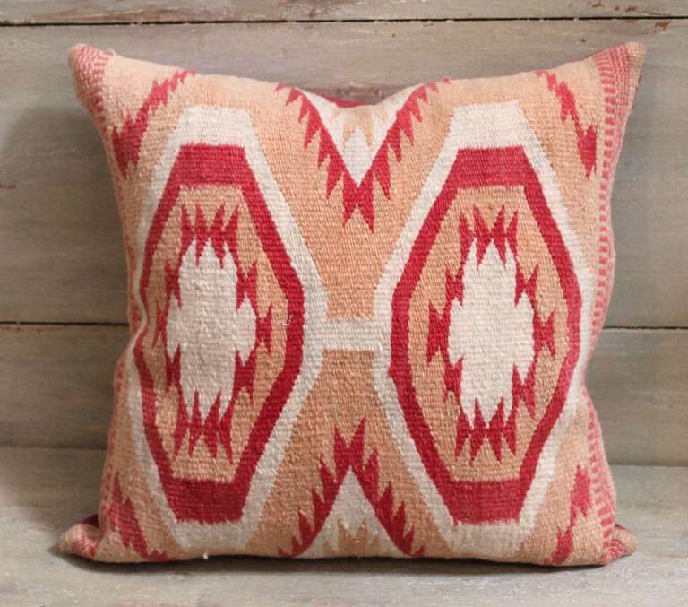 American Early Wide Ruins Navajo Woven Pillow For Sale