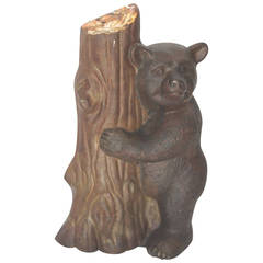 19th Century Folky Baby Bear or Cub Iron Door Stop