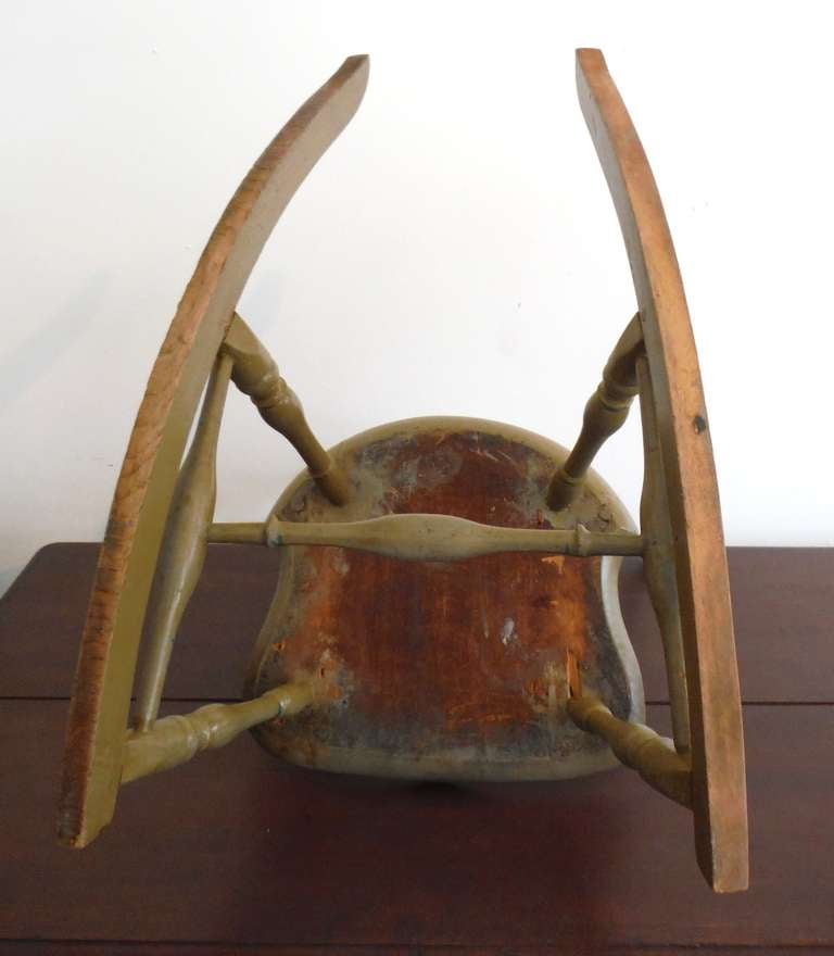 19thc Original Painted Sage Green Windsor Rocking Chair at 1stDibs