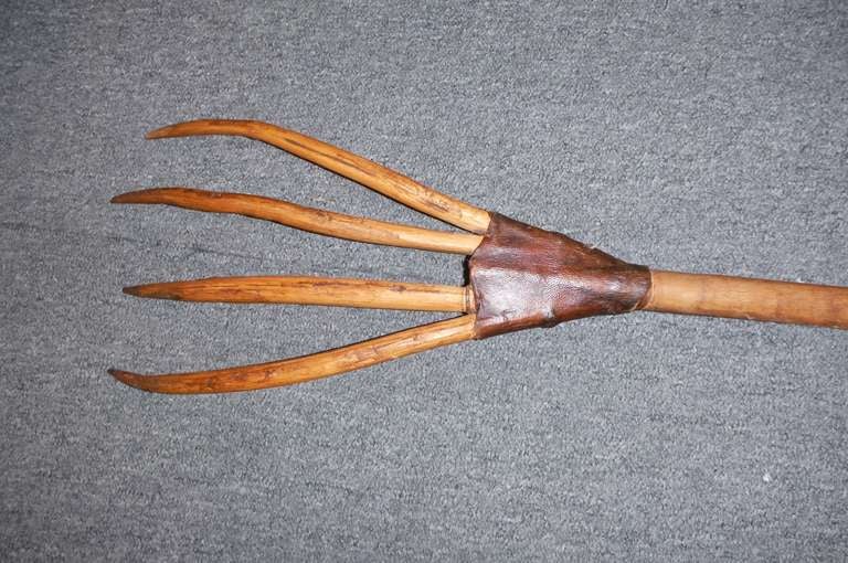 American Fantastic 19thc Hand Made Hay Fork From Pennsylvania