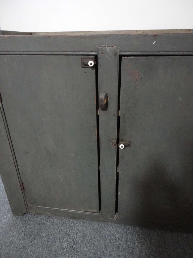 Wood Early 19th Century Original Grey over Red Pennsylvania Hutch or Cupboard