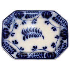 Early 19th Century Flow Blue Octaganol Serving Platter