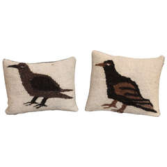 Pair of Navajo Indian Weaving  Bird  Pillows