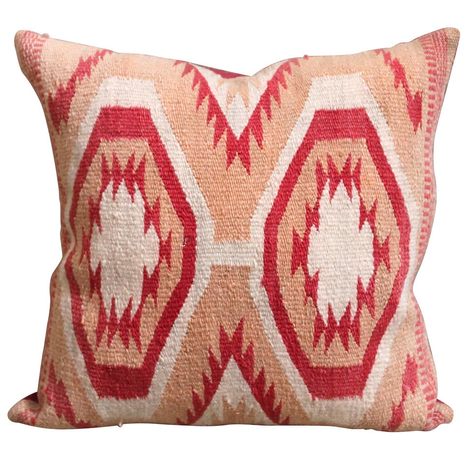 Early Wide Ruins Navajo Woven Pillow For Sale