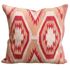 Used Early Wide Ruins Navajo Woven Pillow
