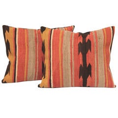 Pair of Pastel Navajo Indian Weaving Pillows