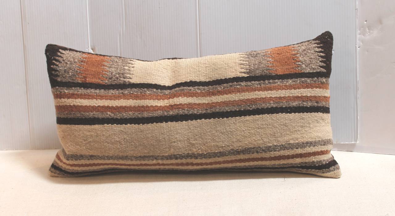 American Pair of Navajo Indian Weaving Saddle Blanket Pillows