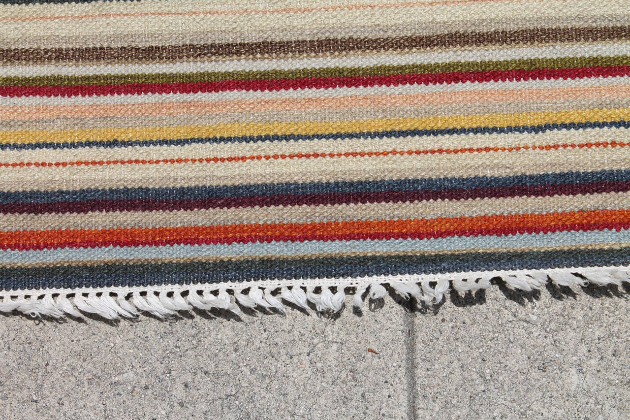 American Pastel Large Room Size Rag Rug For Sale