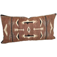 Two Grey Hills Navajo Indian Woven Bolster Pillow