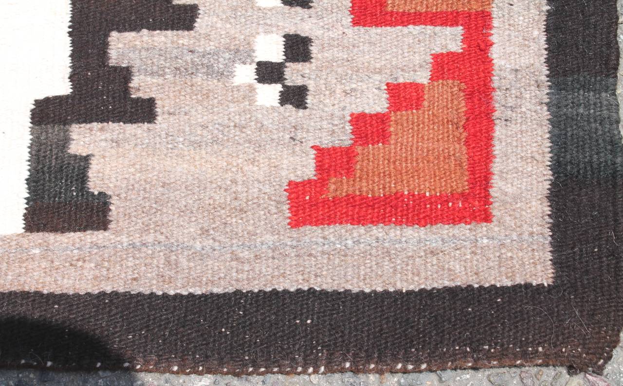 Amazing Navajo Indian Weaving with Double Pattern In Excellent Condition In Los Angeles, CA