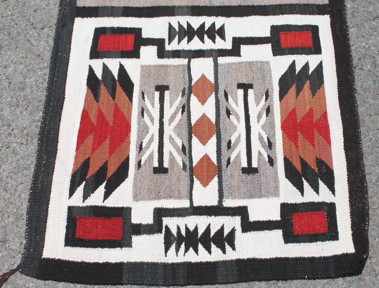 Woven Amazing Navajo Indian Weaving with Double Pattern
