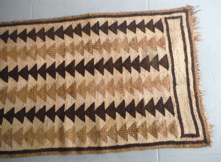 Peruvian Geometric  Hand Woven Indian Rug With Flying Geese Pattern