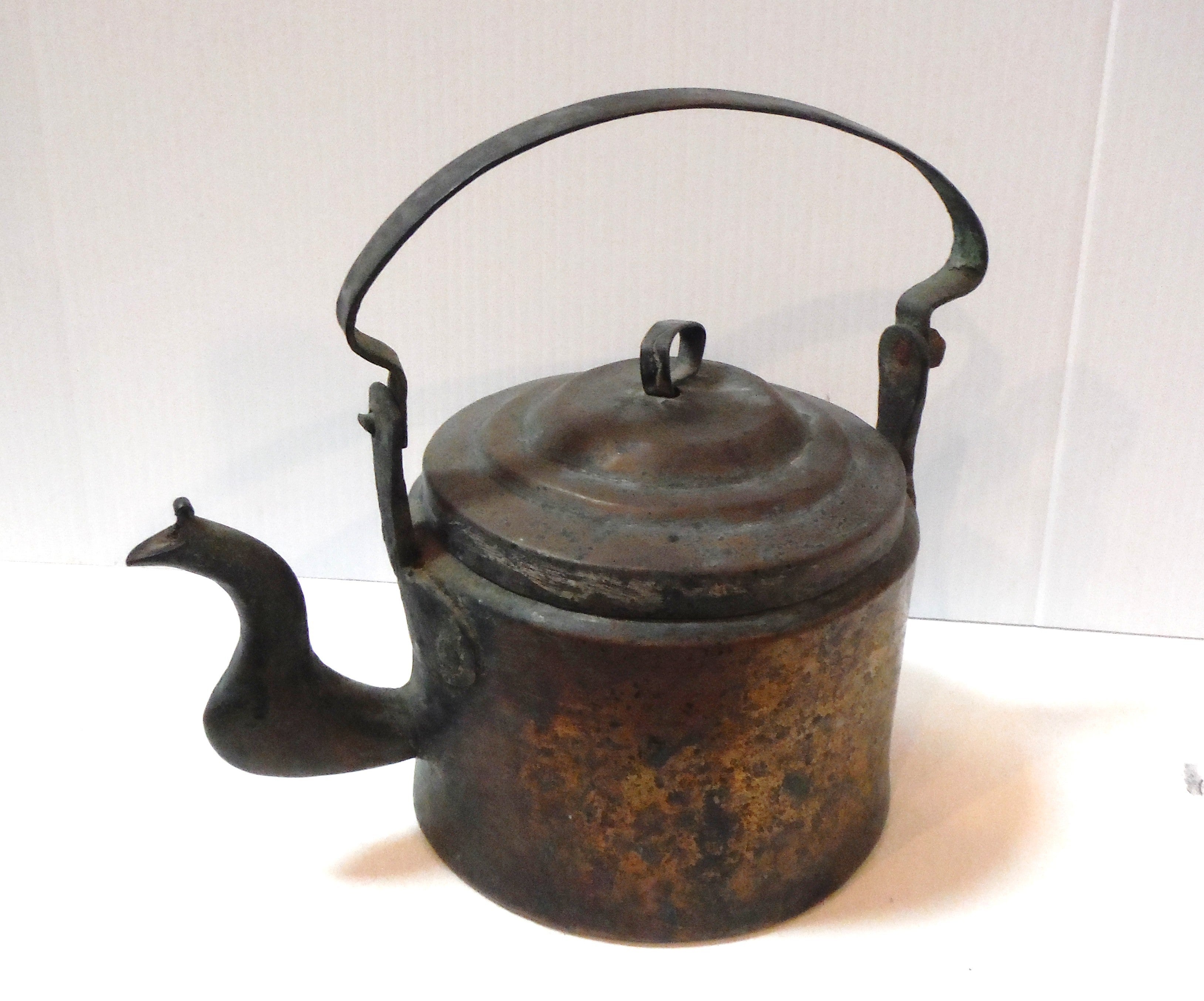 18Thc Hand Made Copper Coffee Pot From New England