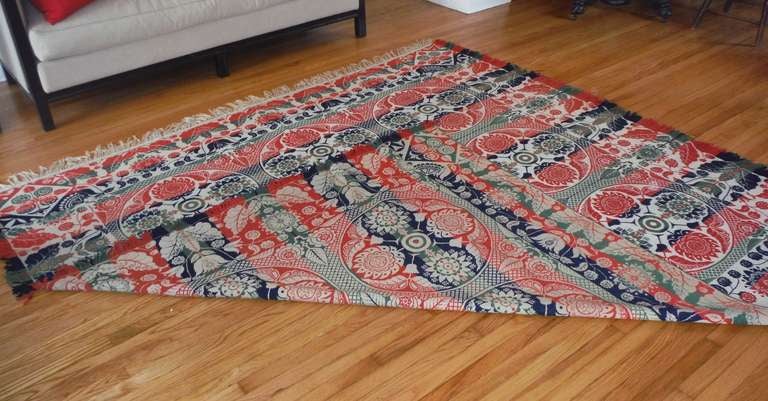 19th Century Woven Jacquard Coverlet from Lancaster Co., Pennsylvania In Excellent Condition For Sale In Los Angeles, CA