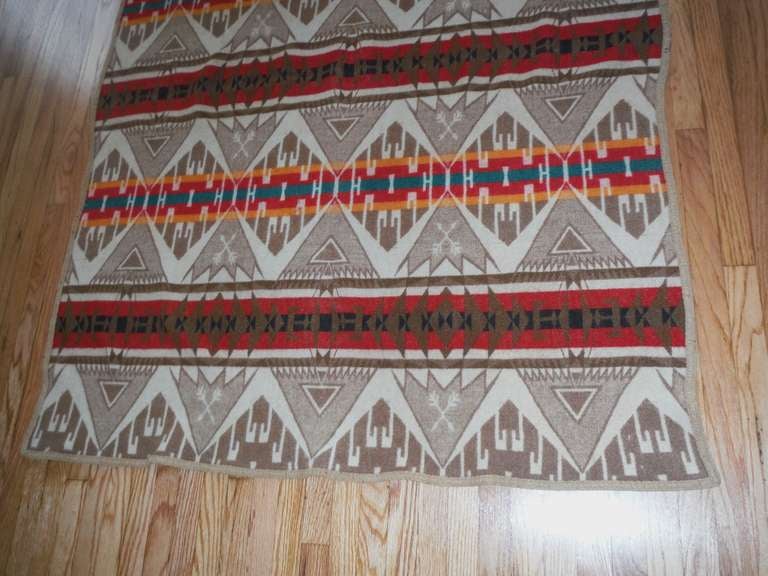 American Early Wool Pendleton Cayuse Indian Design Camp  Blanket