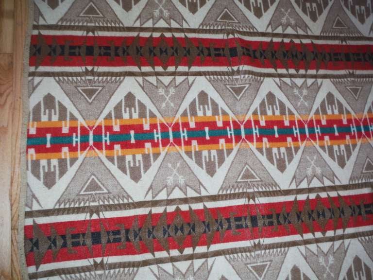 20th Century Early Wool Pendleton Cayuse Indian Design Camp  Blanket
