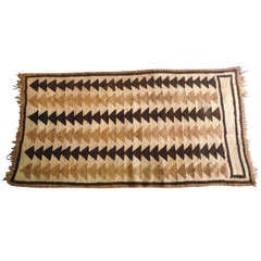Geometric  Hand Woven Indian Rug With Flying Geese Pattern