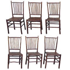 Set of Six Signed Old Hickory Spindle Chairs