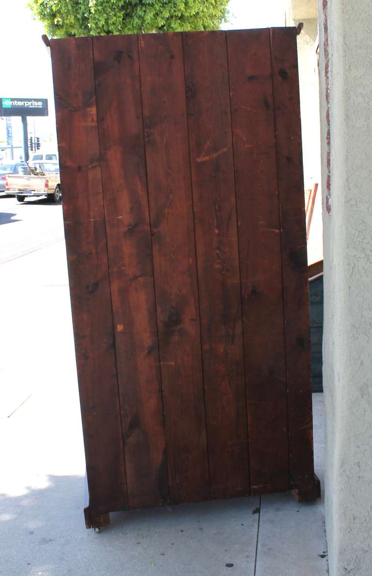 Original Brown Painted 19th Century Pennsylvania Wall Cupboard 4