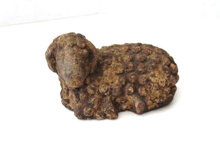 19th Century Sewer Tile Clay Hand Made Lamb