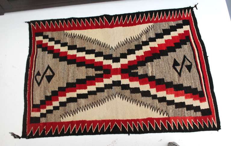 Early Navajo Indian Ganado Eyedazzler Rug
