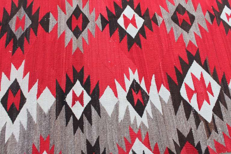 Wool Rare Late 19th Century Navajo Indian Crystal Woven Rug