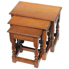 Set of Three English Nesting Tables, 19th Century