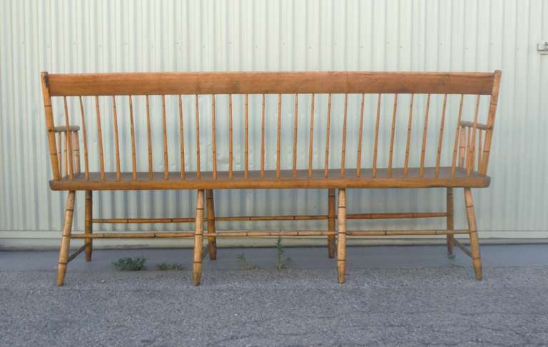 19th c. New England Windsor Settle/ Bench 1