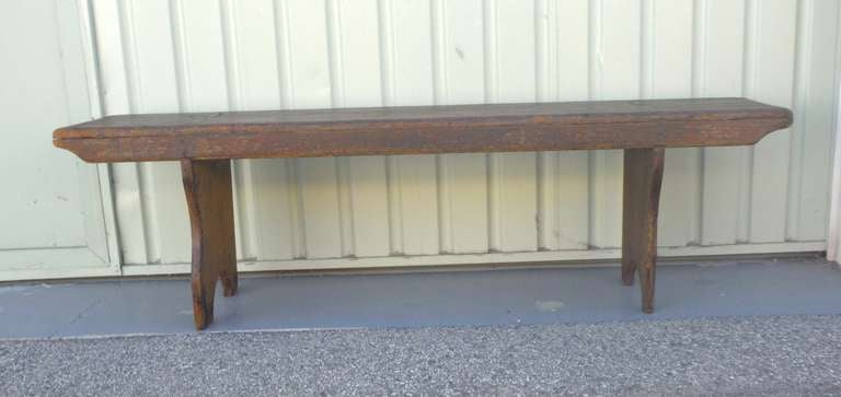 American Early 19th c. Original Painted Bucket Bench From Pennsylvania