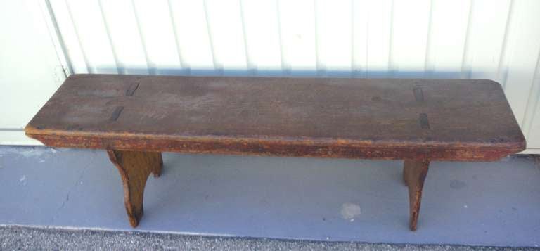 Early 19th c. Original Painted Bucket Bench From Pennsylvania 1