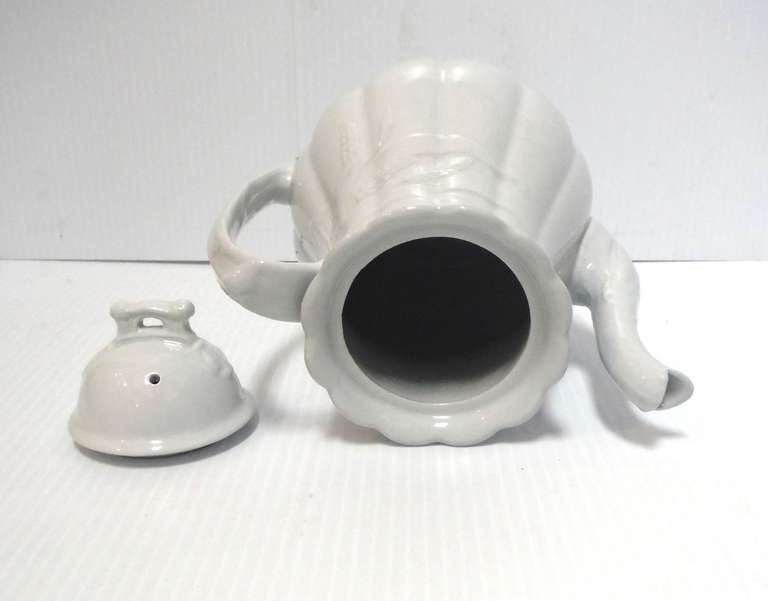 Early English W & E Corn Ironstone Coffee Pot Wheat In Excellent Condition In Los Angeles, CA