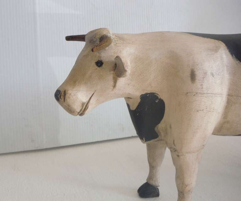 wood carving cow