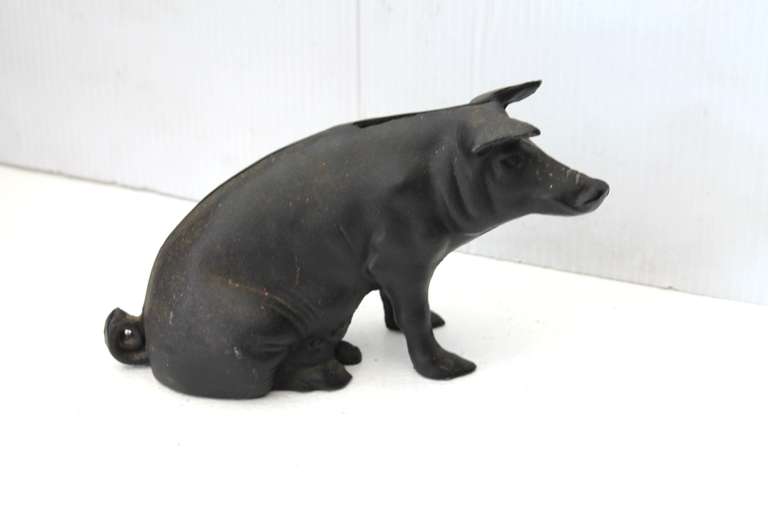 cast iron piggy bank antique