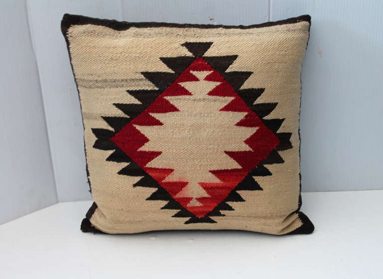 American Early Navajo Indian Eye Dazzler Weaving Pillow