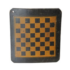 19th Century Original Painted Checkers Game Board