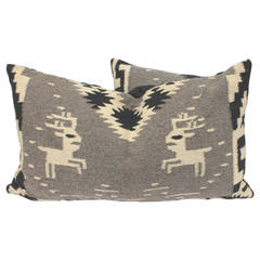 Navajo Indian Weaving Bolster Pillows with Deer 12
