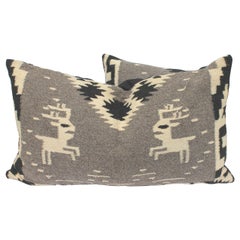 Navajo Indian Weaving Bolster Pillows with Deer