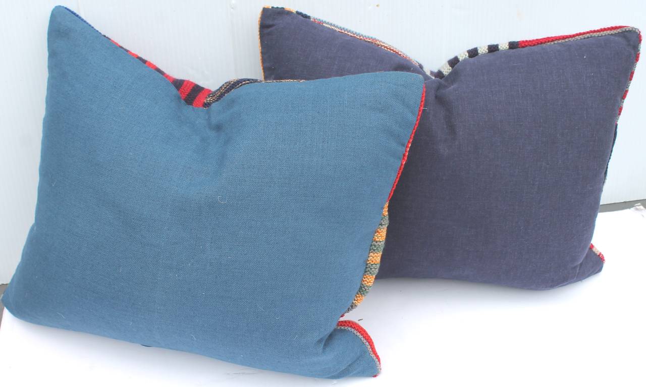 American Pair of Hand Knit Pillows