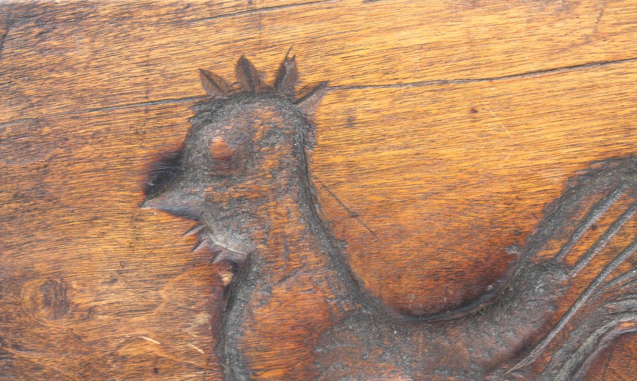 Country Hand-Carved Early 19th Century Folky Wood Rooster Mold