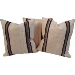 EARLY 20THC INDIAN SADDLE BLANKET WEAVING PILLOWS
