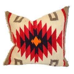 1940
S NAVAJO/INDIAN WEAVING PILLOW W/LINEN BACKING