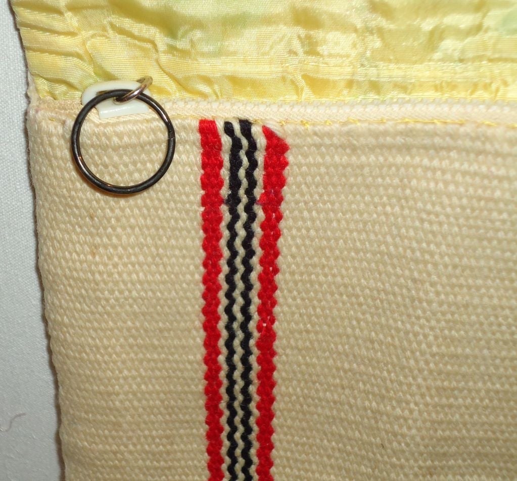Woven EARLY 20THC NAVAJO BAG W/SILVER INDIAN CLIP