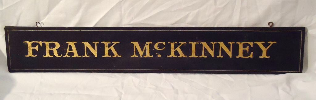 19THC ORIGINAL SAND PAINTED TRADE SIGN W/GILDED LETTERS