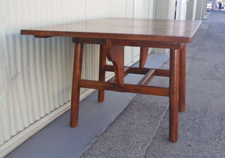 Mid-20th Century Signed Rittenhouse Furniture Rustic Drop-Leaf Dining Table