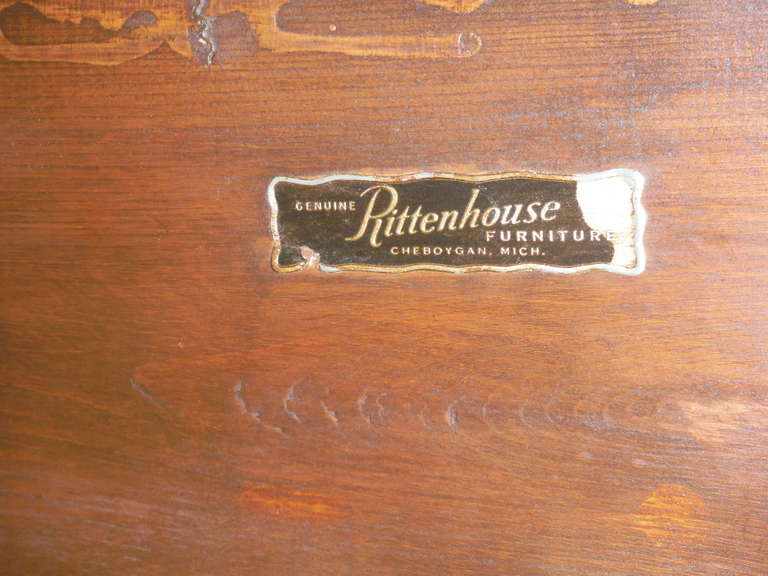 Signed Rittenhouse Furniture Rustic Drop-Leaf Dining Table 1