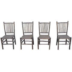 Signed Old Hickory Original Grey Painted Hickory Chairs 8