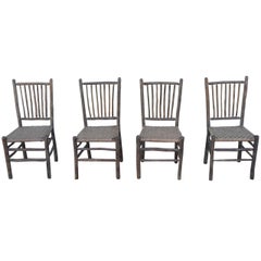 Signed Old Hickory Original Grey Painted Hickory Chairs 